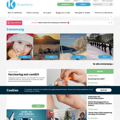 www.kramfors.se startsida 2021