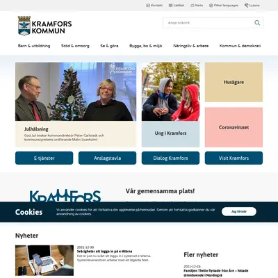 www.kramfors.se startsida 2022