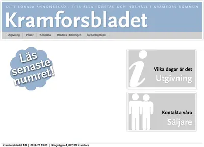 Kramforsbladet startsida 2010