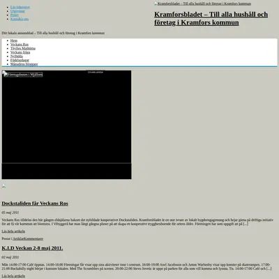 Kramforsbladet startsida 2011