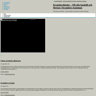 Kramforsbladet startsida 2012