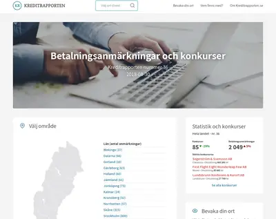 Kreditrapporten startsida 2018