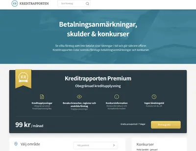 Kreditrapporten startsida 2021