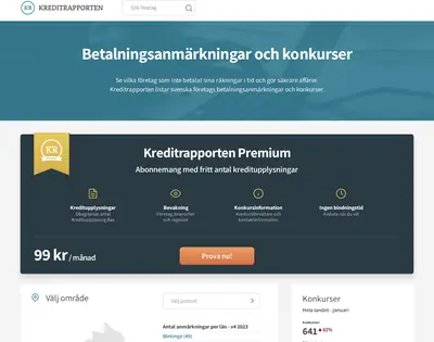 Kreditrapporten startsida 2023