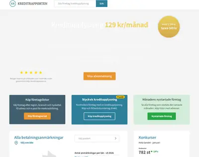 Kreditrapporten startsida 2026