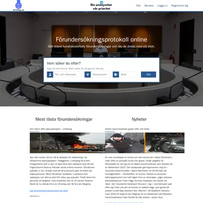 www.krimfup.se startsida 2023