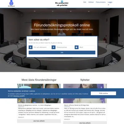 www.krimfup.se startsida 2024