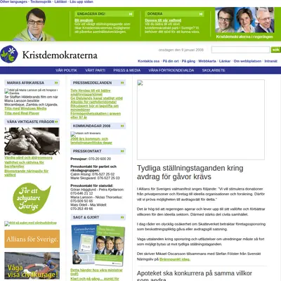 Kristdemokraterna i Nybro startsida 2008