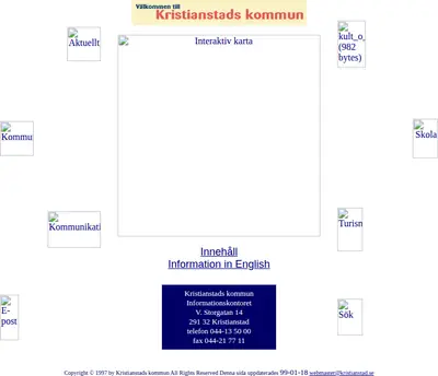Hej Kristianstad startsida 1999