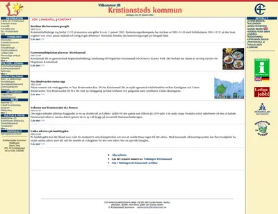 Hej Kristianstad startsida 2002