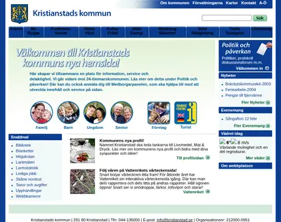 Hej Kristianstad startsida 2004