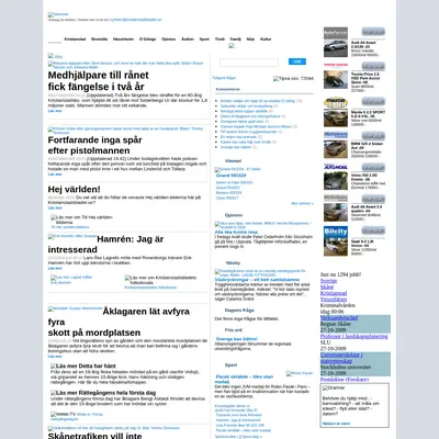 Kristianstadsbladet e-post startsida 2008