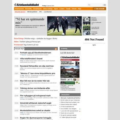 Kristianstadsbladet e-post startsida 2014