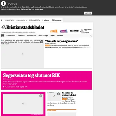 Kristianstadsbladet e-post startsida 2015