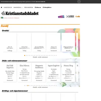 Kristianstadsbladet e-post startsida 2017