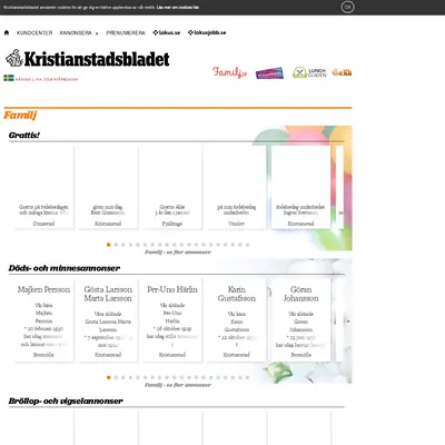 Kristianstadsbladet e-post startsida 2018