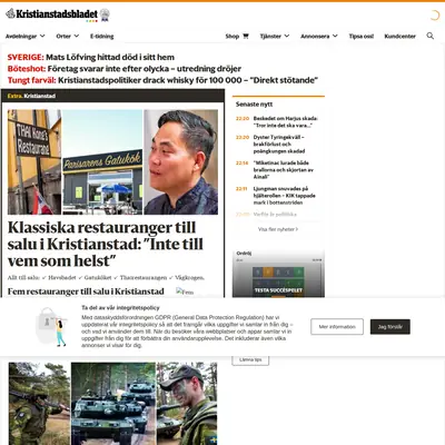 Kristianstadsbladet e-post startsida 2023