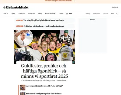 Kristianstadsbladet e-post startsida 2026