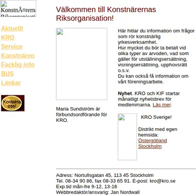 kro.se startsida 1999