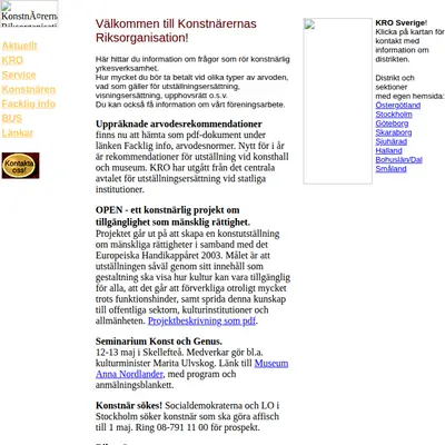 kro.se startsida 2003