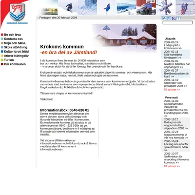 Vårt Krokom startsida 2004