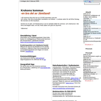 Vårt Krokom startsida 2005