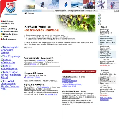 Vårt Krokom startsida 2007