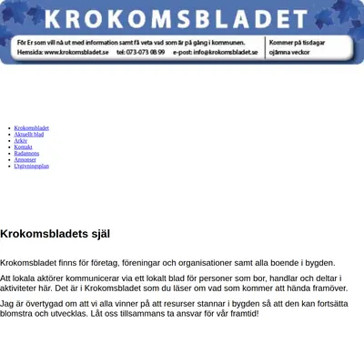 Krokomsbladet startsida 2018