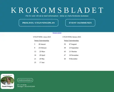 Krokomsbladet startsida 2025