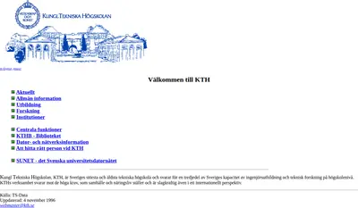 KTH & Co startsida 1996