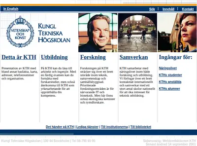 KTH & Co startsida 2002