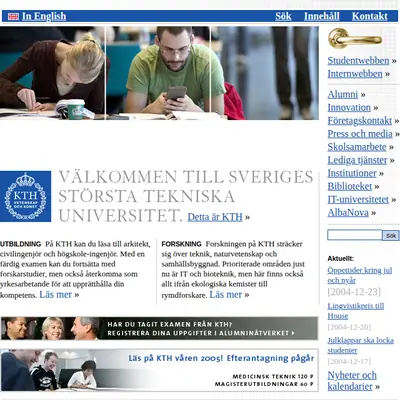 KTH & Co startsida 2005