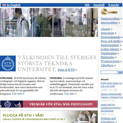 KTH & Co startsida 2006