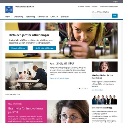 KTH & Co startsida 2020