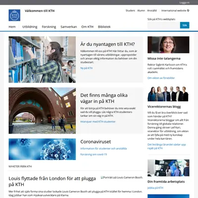 KTH & Co startsida 2021