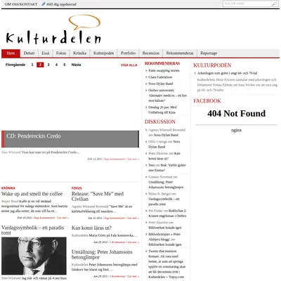 Kulturdelen, kulturdelen.com startsida 2011