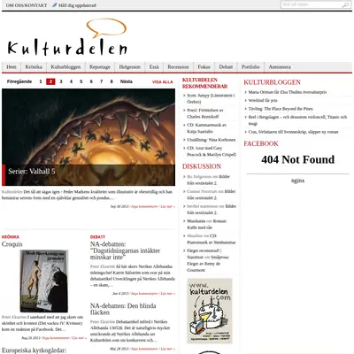 Kulturdelen, kulturdelen.com startsida 2013