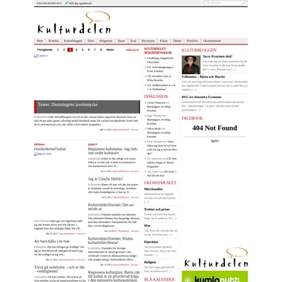 Kulturdelen, kulturdelen.com startsida 2015