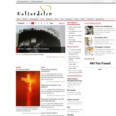 Kulturdelen, kulturdelen.com startsida 2016