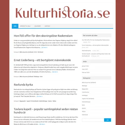 kulturhistoria.se startsida 2022
