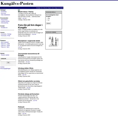 Kungälvs-Posten startsida 2004