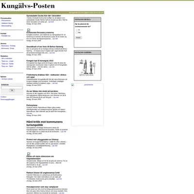 Kungälvs-Posten startsida 2009