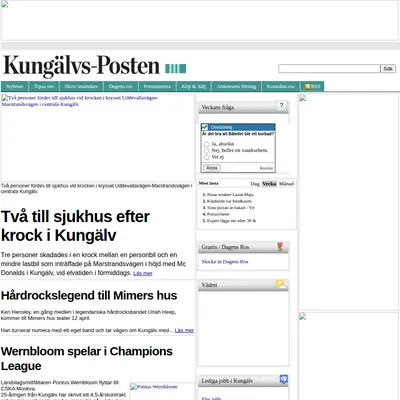 Kungälvs-Posten startsida 2012