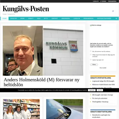 Kungälvs-Posten startsida 2019