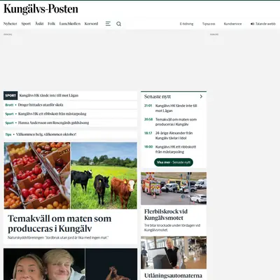 Kungälvs-Posten startsida 2024