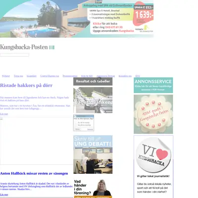 Kungsbacka Tidning startsida 2015