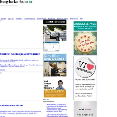 Kungsbacka Tidning startsida 2016