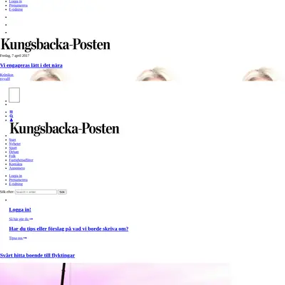 Kungsbacka Tidning startsida 2017