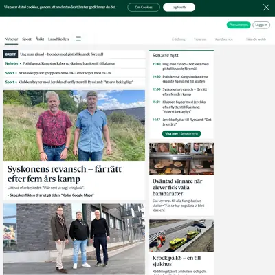 Kungsbacka Tidning startsida 2022