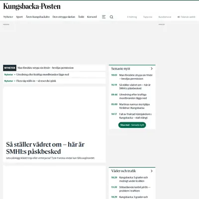 Kungsbacka Tidning startsida 2024